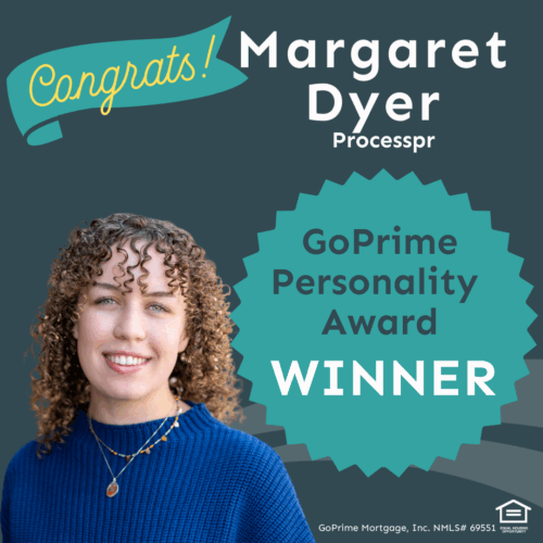 Margaret Dyer - GoPrime Personality winner